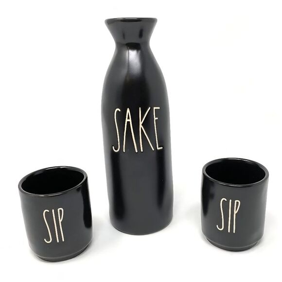 Rae Dunn Other - NEW Rae Dunn | SAKE Pitcher with SIP Cups Matte Black Ceramic Gift Set Japan
